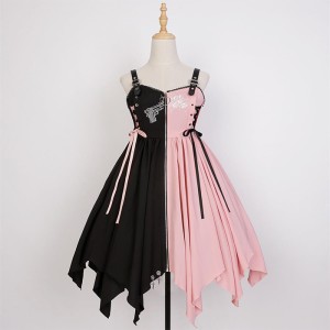 Musta-pinkki Gothic Lolita...